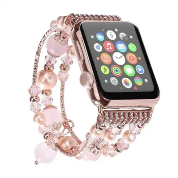 Очаровательный Ювелирный браслет для Apple Watch Series, ремешок для Iwatch, женский браслет с подвесками 38/40/41 мм и 42/44/45 мм