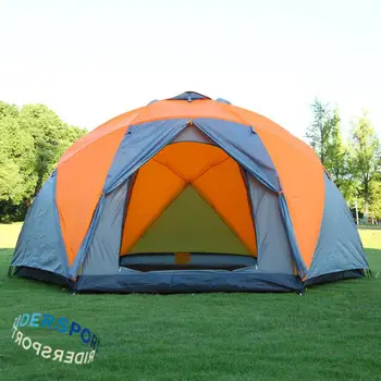 Палатка-юрта для кемпинга на открытом воздухе, двухэтажная внутри и снаружи, дизайн аккаунта, 3-дверная 6-угловая палатка, Большая палатка с ручным управлением на 8-10 человек