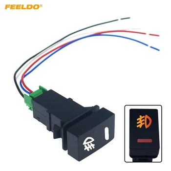 Переключатель Противотуманных Фар Автомобиля FEELDO 5-Контактная Кнопка Включения-Выключения с Кабелем Для Honda Fit City Auto Work Light Switch Wire #CT6135