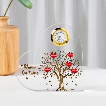 Персонализированные часы для мамы Акриловый орнамент Имена На заказ Семейный подарок для бабушки мамы На День Матери