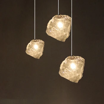 Подвесной светильник Nordic Ice cube glass современный креативный подвесной светильник из прозрачного стекла G4 led dinning lamp для бара и ресторана
