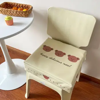 Подушка для стула Мультяшная Съемная Моющаяся С Милым Медведем Типография Компьютерный Стул Подушка Для спинки almofadas Home Decor