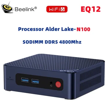 Процессор Beelink EQ12 ® Alder Lake-N100 Mini PC с двойной локальной сетью 2.5G Windows 11 DDR5 NVME SSD WiFi 6 BT5.2 Настольный компьютер
