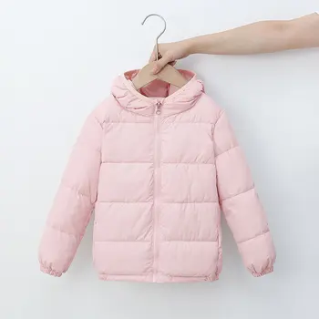 Пуховая хлопковая куртка для детей 4-12 лет одежда для мальчиков и девочек с хлопковой подкладкой детские флисовые пальто с капюшоном