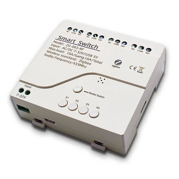 Розничный 4-Канальный Модуль Zigbee Smart Light Switch DC 5/12/32v RF433 Принимает Реле 10A, Работающие С Alexa Assistant, Tuya Smart Life