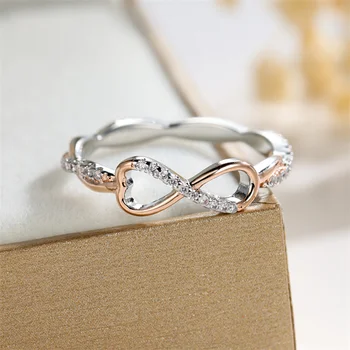 Роскошное женское кольцо с белым кристаллом и камнем, Очаровательные Обручальные кольца серебряного цвета для женщин, Обручальное кольцо с камнем Невесты и цирконием