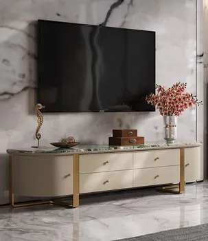 Роскошный шкаф для телевизора, дизайнерская гостиная из мрамора, современный итальянский напольный шкаф высокого класса, шкаф для хранения