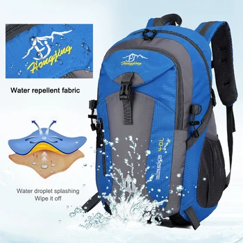 Рюкзак для кемпинга из полиэстера, легкая водонепроницаемая походная сумка для поездок в офис