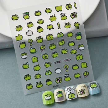 Симпатичная Мультяшная Версия Q Frog 5D Наклейка Для Улучшения Ногтей Прыгающая Лягушка Украшение Ногтей Узор Аксессуары