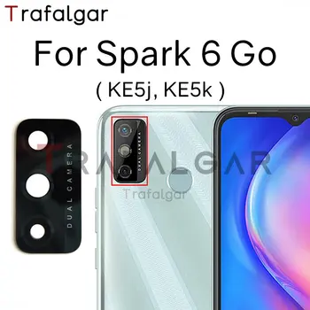 Стеклянный объектив камеры заднего вида для замены Tecno Spark 6 Go на клейкую наклейку KE5j KE5k