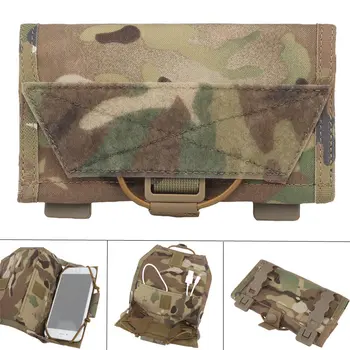 Тактическая сумка Molle для охоты, стрельбы, скалолазания, пешего туризма, портативный рюкзак с эластичным фиксированным ремешком, прочный чехол для мобильного телефона