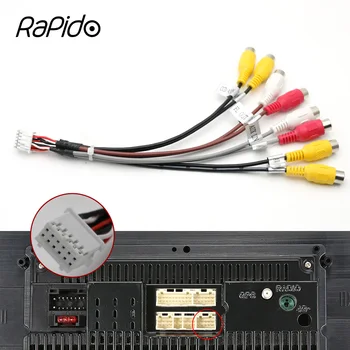 Универсальный DIY 12-контактный RCA Аудио-видео жгут проводов CCD AUX AV Вход-выход Кабельный адаптер Разъем для подключения автомобильного радио Android