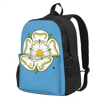 Флаг графства Йоркшир-Белая роза Йорка, модный дорожный ноутбук, школьный рюкзак, сумка, флаг Совета графства Йоркшир, Белая роза