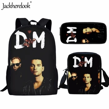 Школьная сумка Jackherelook Street Trend с принтом Depeches Band Mode, 3 шт./компл. для студентов-подростков, практичный рюкзак для путешествий, сумка через плечо