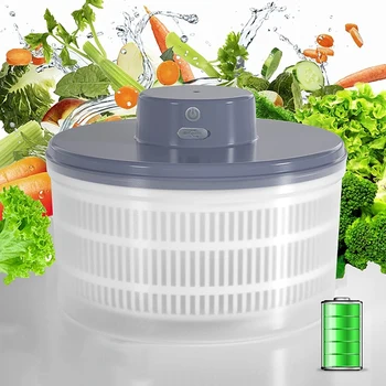 Электрическая машина для отжима салата-сушилка для овощей, перезаряжаемая через USB, быстросохнущая Миска для отжима фруктов для салата