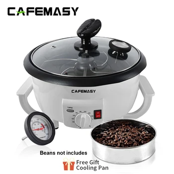 Электрическая обжарка кофейных зерен Cafemasy, печь для выпечки арахиса, сушилка для приготовления попкорна, обжарочная машина, сушка зерна с термометром / поддоном