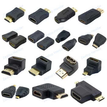 1 шт. Разъем адаптера HDMI Mini HDMI Micro HDMI для мужчин и женщин под прямым углом 90 270 градусов от 1 до 2 переходников HDMI к HDMI