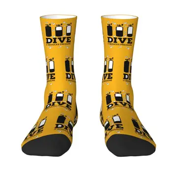 Забавные носки для подводного плавания с принтом для мужчин и женщин, стрейчевые летние Осенне-зимние носки для экипажа с цитатой дайвера