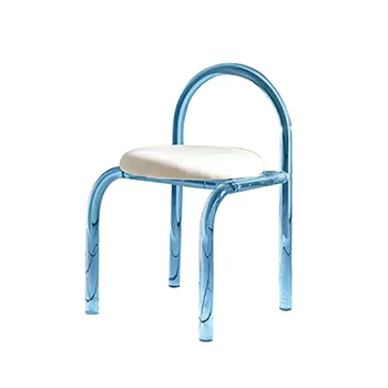Скандинавская роскошная акриловая мебель для стульев Повседневный дизайн спинки для гостиной, обеденный прозрачный акриловый стул