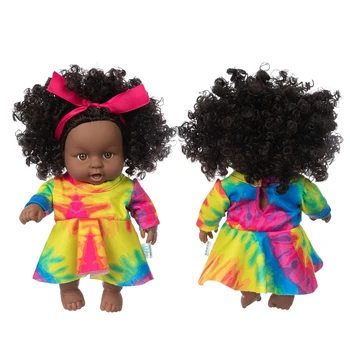 Цветастое Платье New Baby African Dolls Pop Reborn Silico Bathrobre Vny 20cm Born Poupee Boneca Baby Мягкая Игрушка Для Девочек